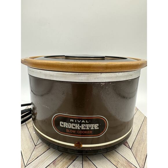 Vintage Rival Crock-Ette Stoneware Slow Cooker Model 3200/2 Quart - TESTED Vtg - Picture 1 of 9